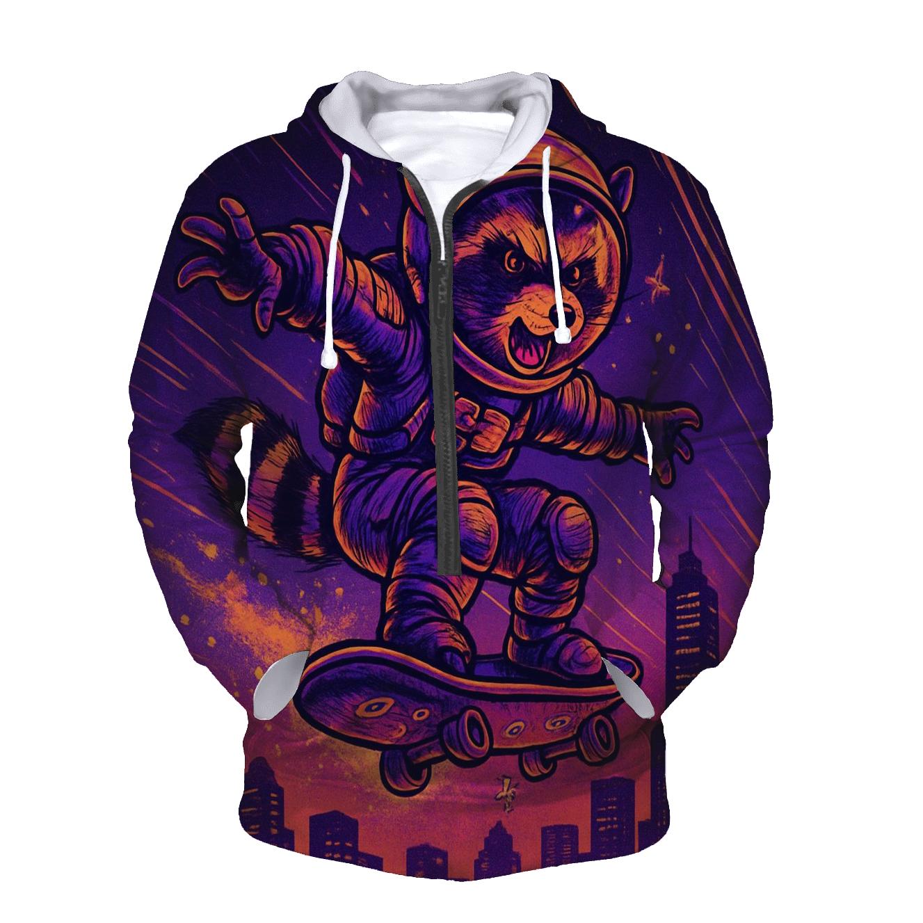 Random Astro Skate Raccoon lightweight hoodies