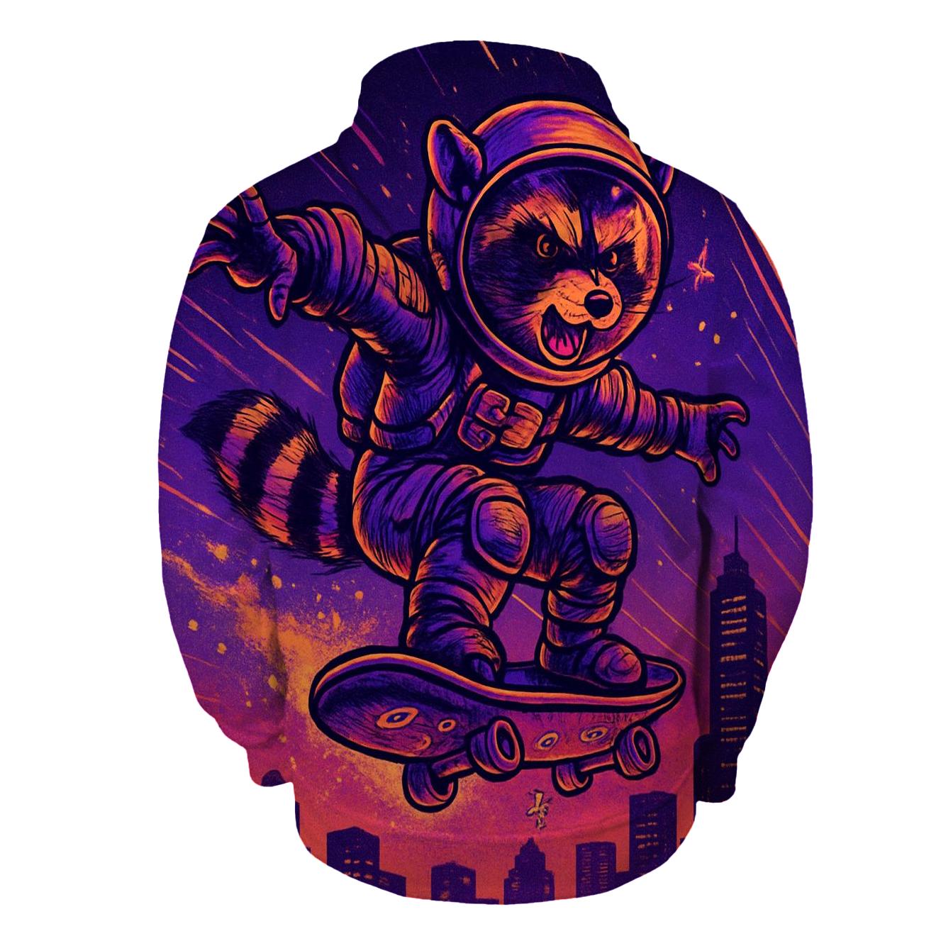 Random Astro Skate Raccoon lightweight hoodies