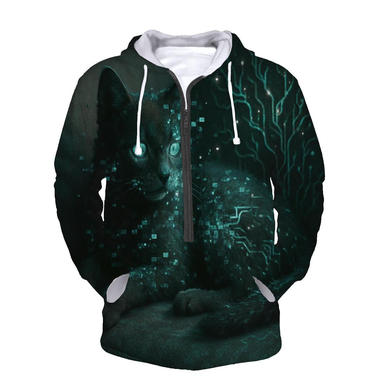 Random Glitch Garden Cat designer hoodies