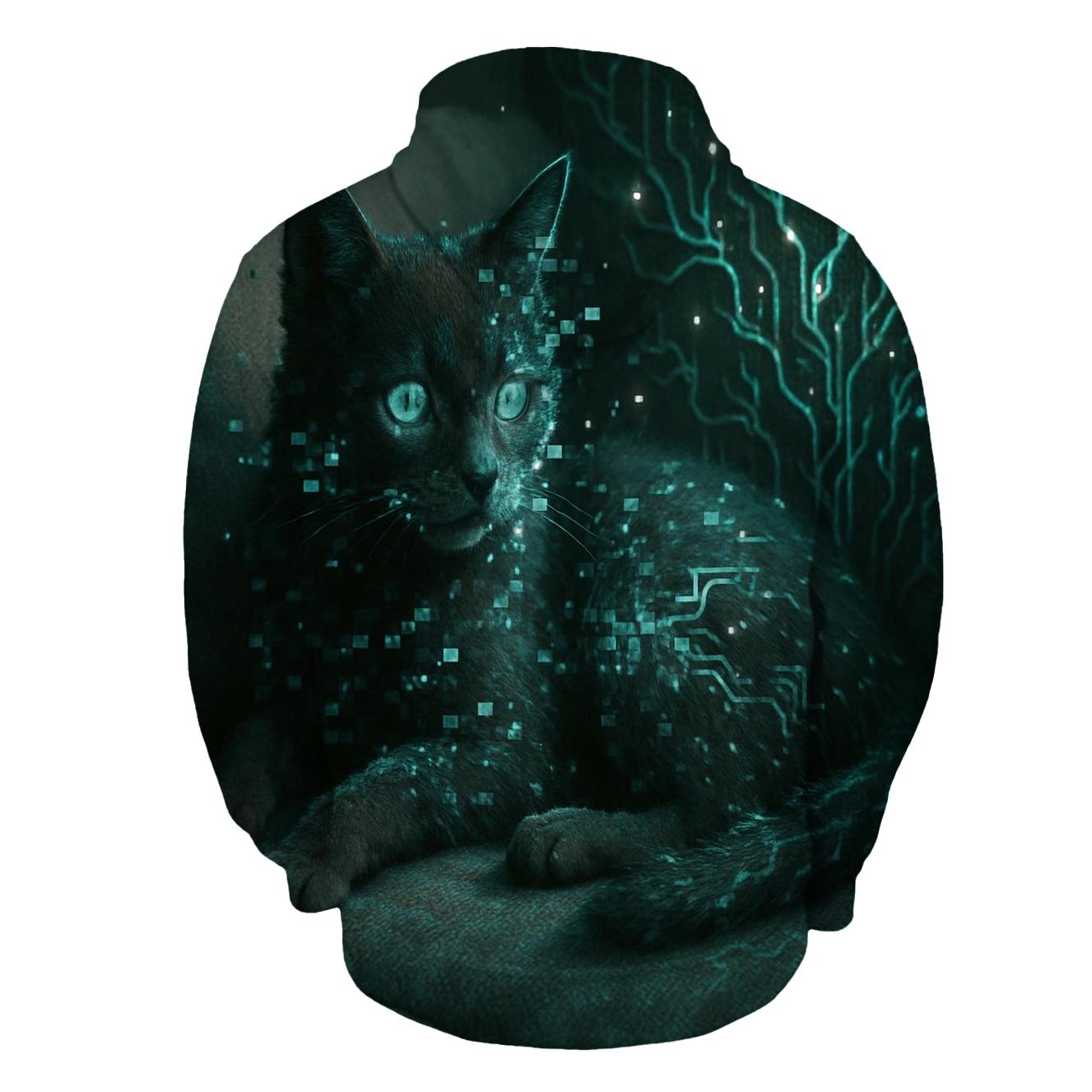 Random Glitch Garden Cat designer hoodies