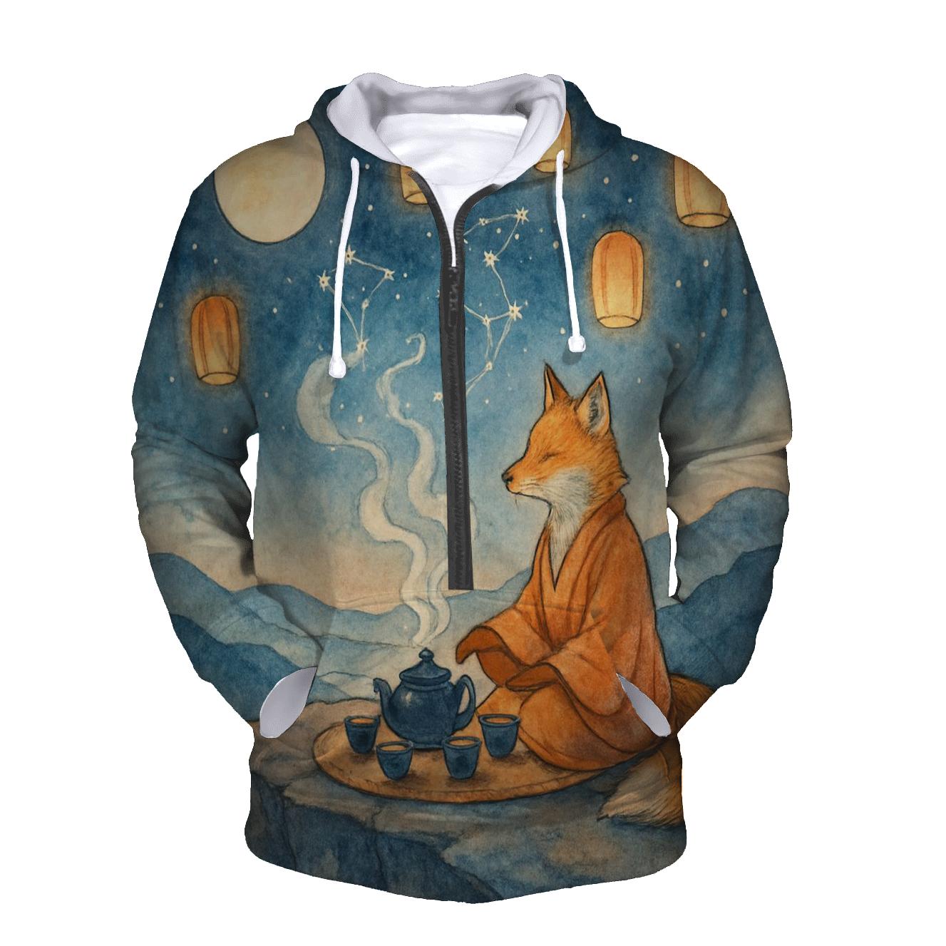 Random Moonlit Tea Fox pullover hoodies