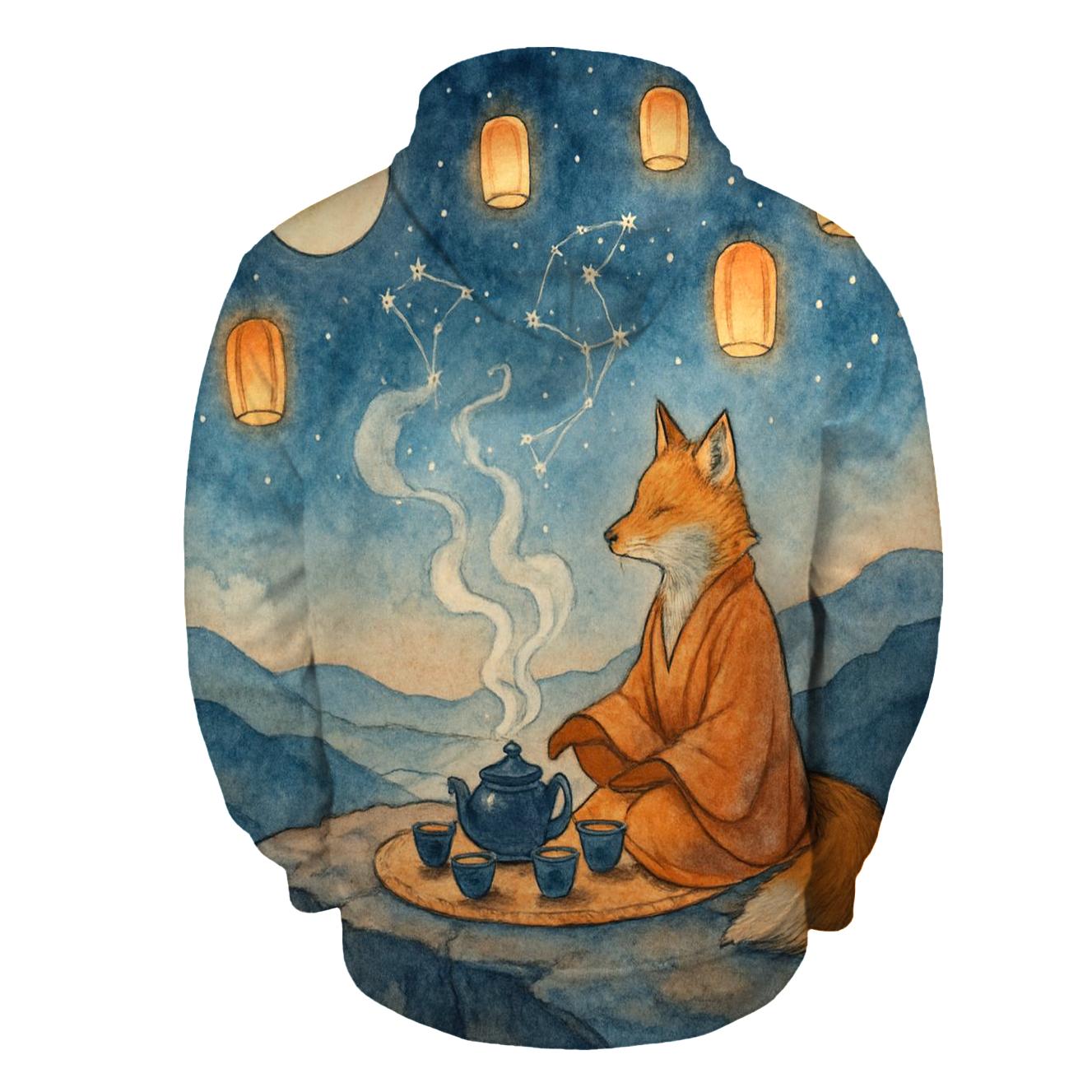 Random Moonlit Tea Fox pullover hoodies