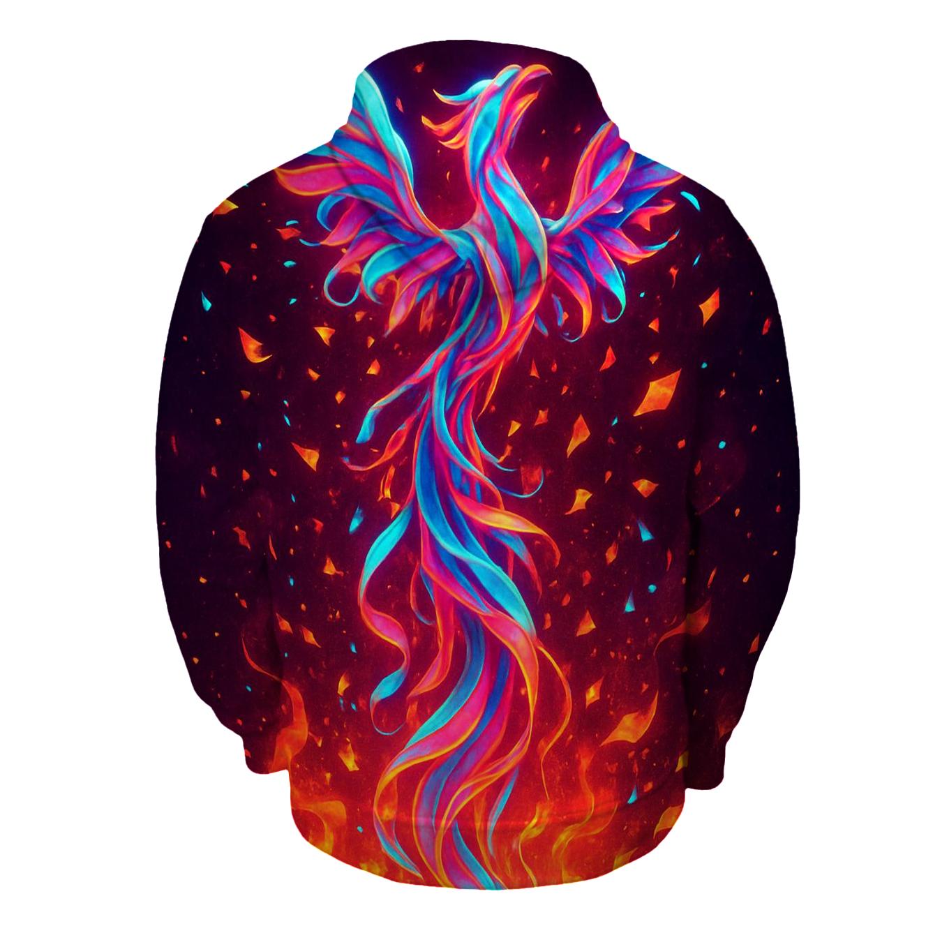 Random Neon Folded Phoenix premium hoodies