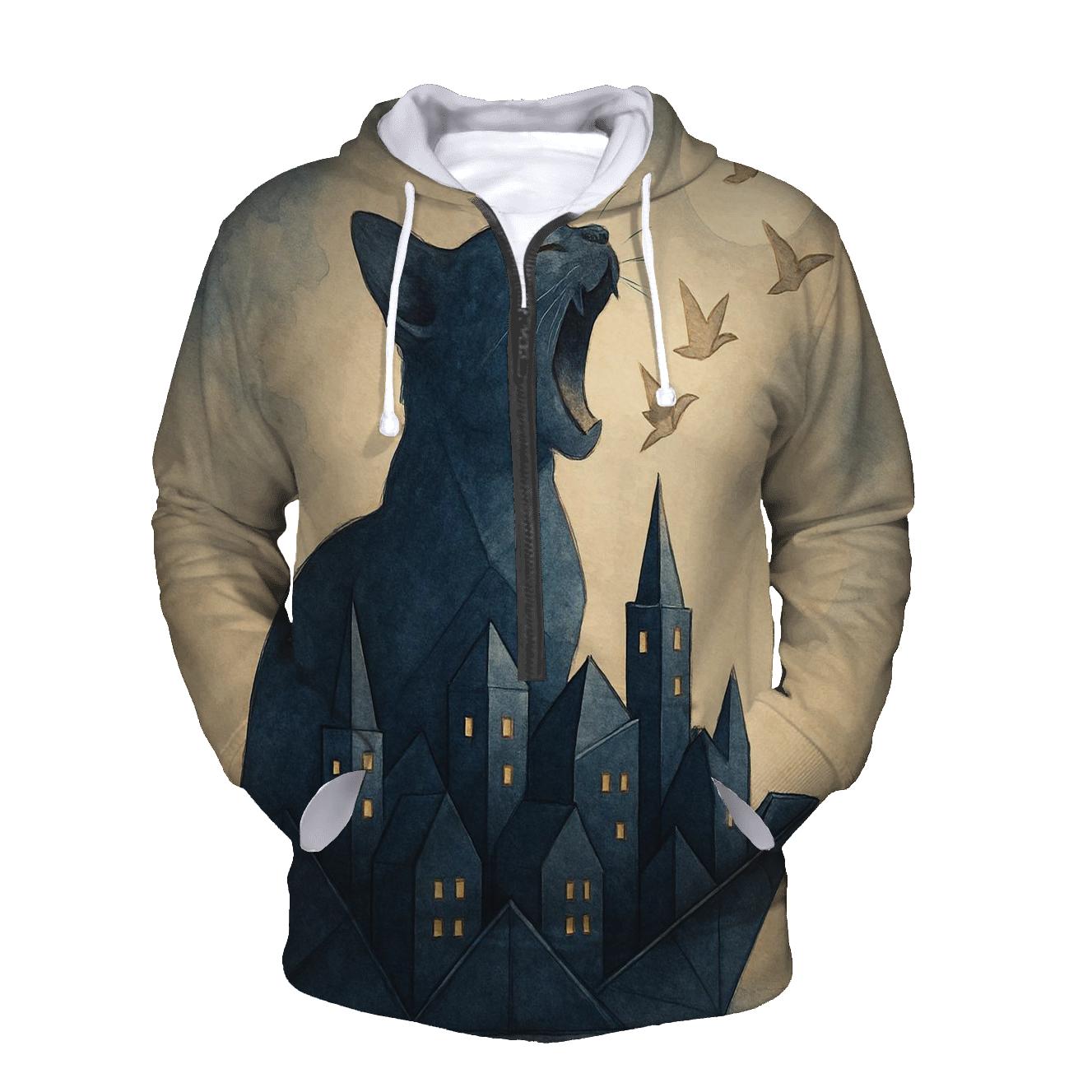 Random Folding Skyline Cat hoodie trends