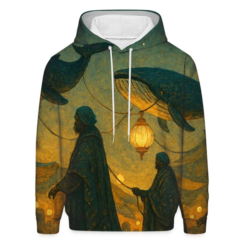 Random Lantern Whale Caravan zip-up hoodies