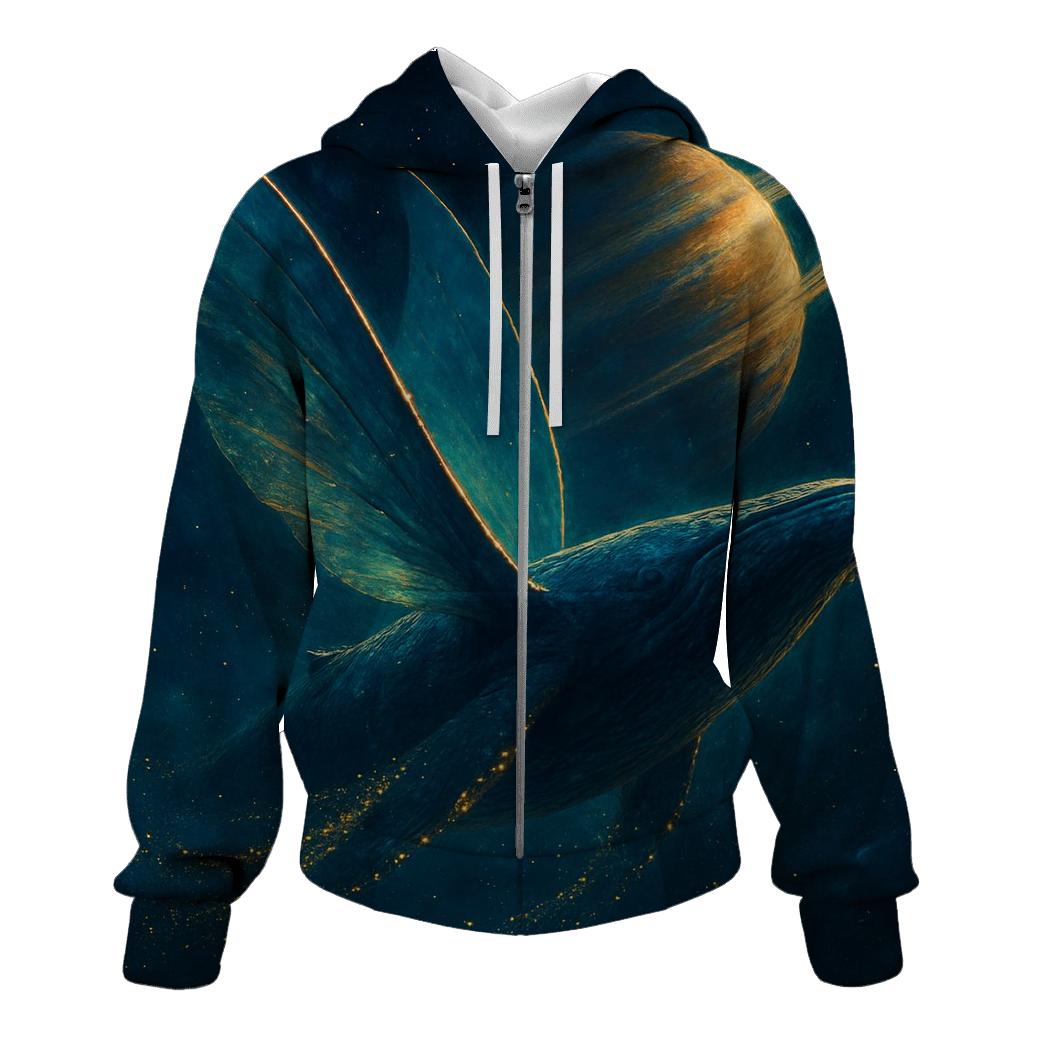 Random Solar Sail Whale embroidered hoodies
