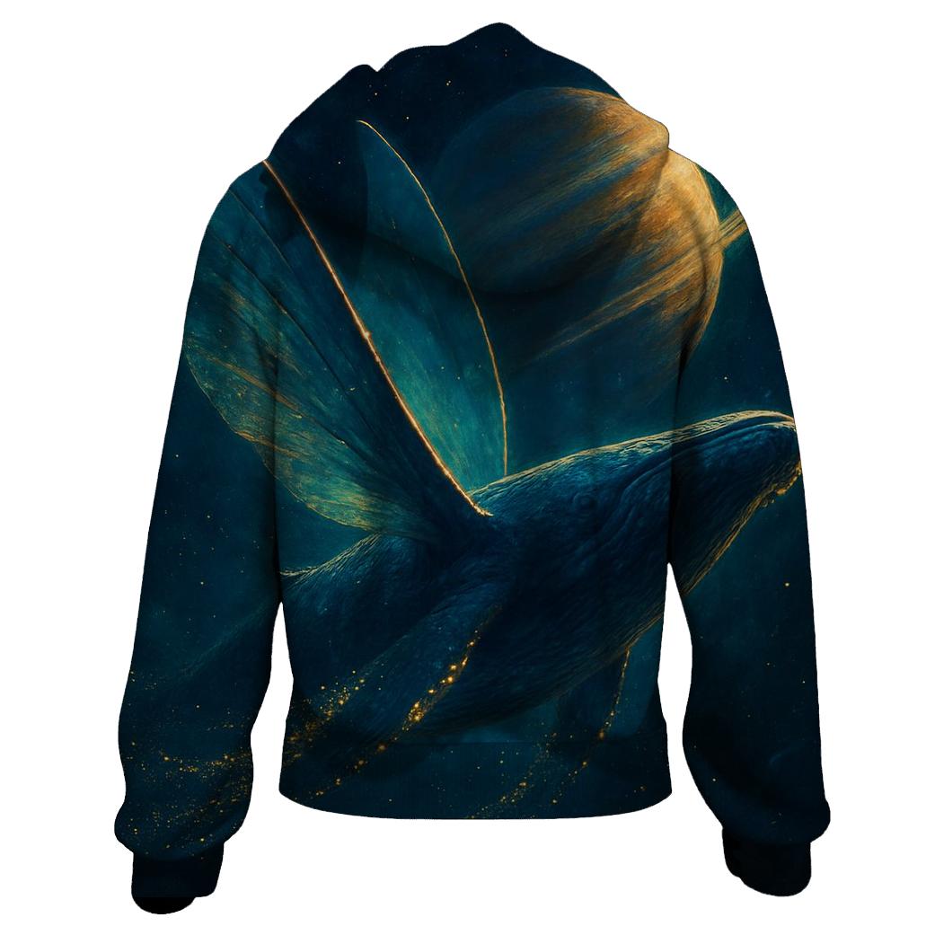 Random Solar Sail Whale embroidered hoodies