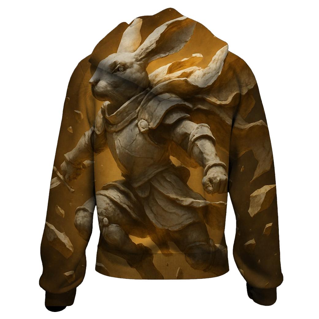 Random Marble Knight Rabbit embroidered hoodies