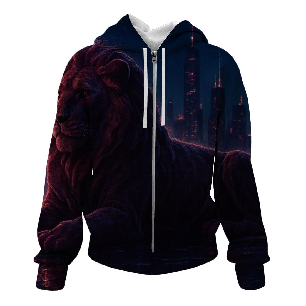 Random Velvet Skyline Lion custom hoodies