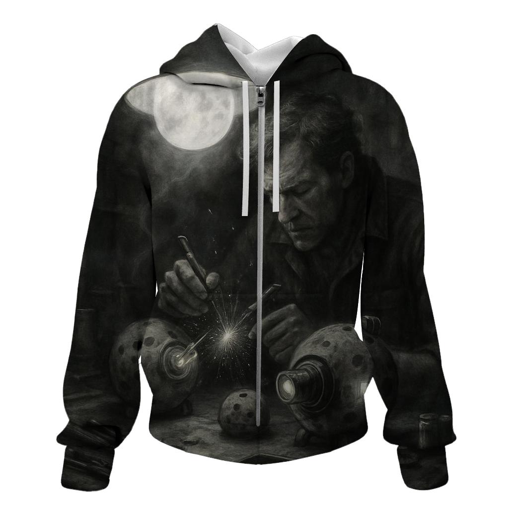 Random Moonlight Mechanic embroidered hoodies