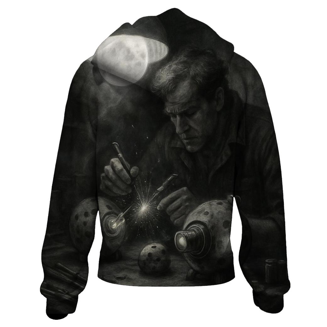 Random Moonlight Mechanic embroidered hoodies