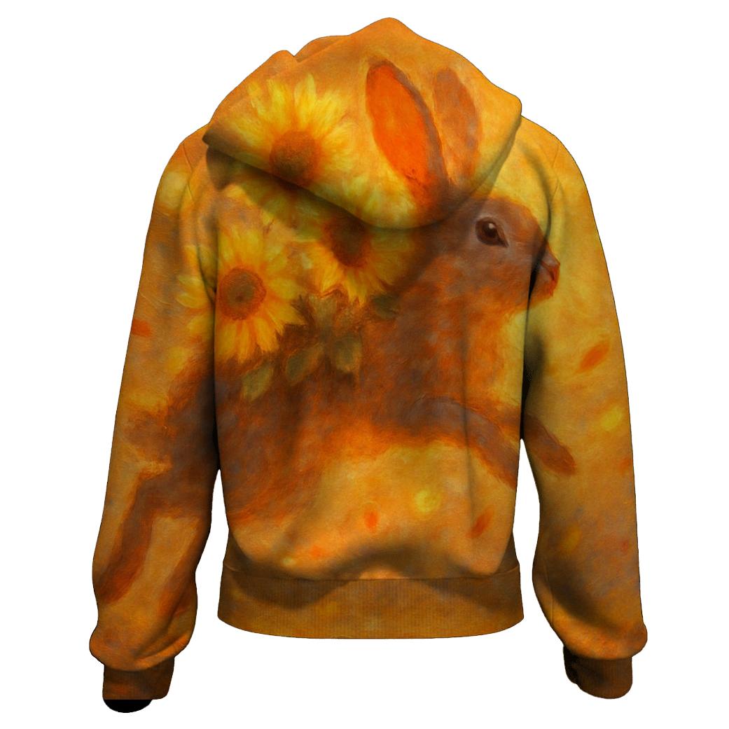 Random Solar Bloom Rabbit embroidered hoodies