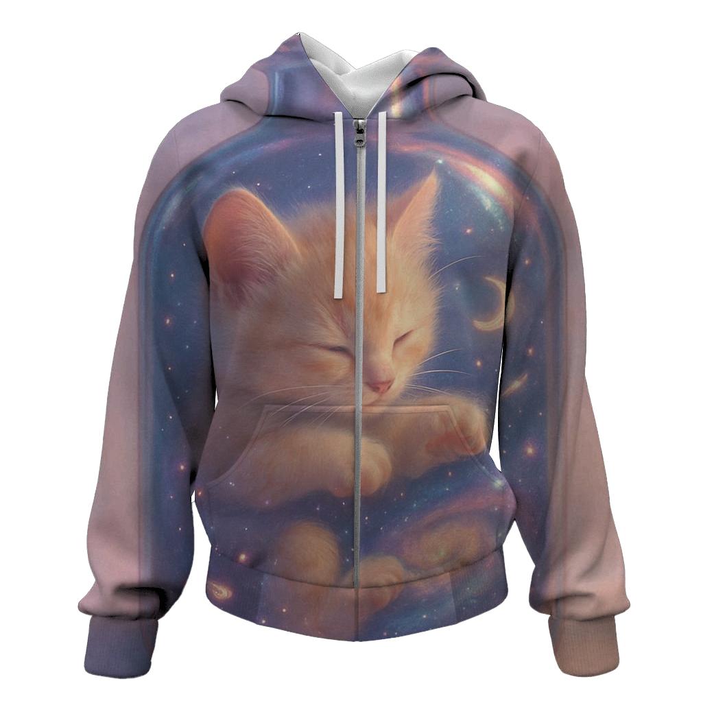 Random Pocket Universe Kitten printed hoodies