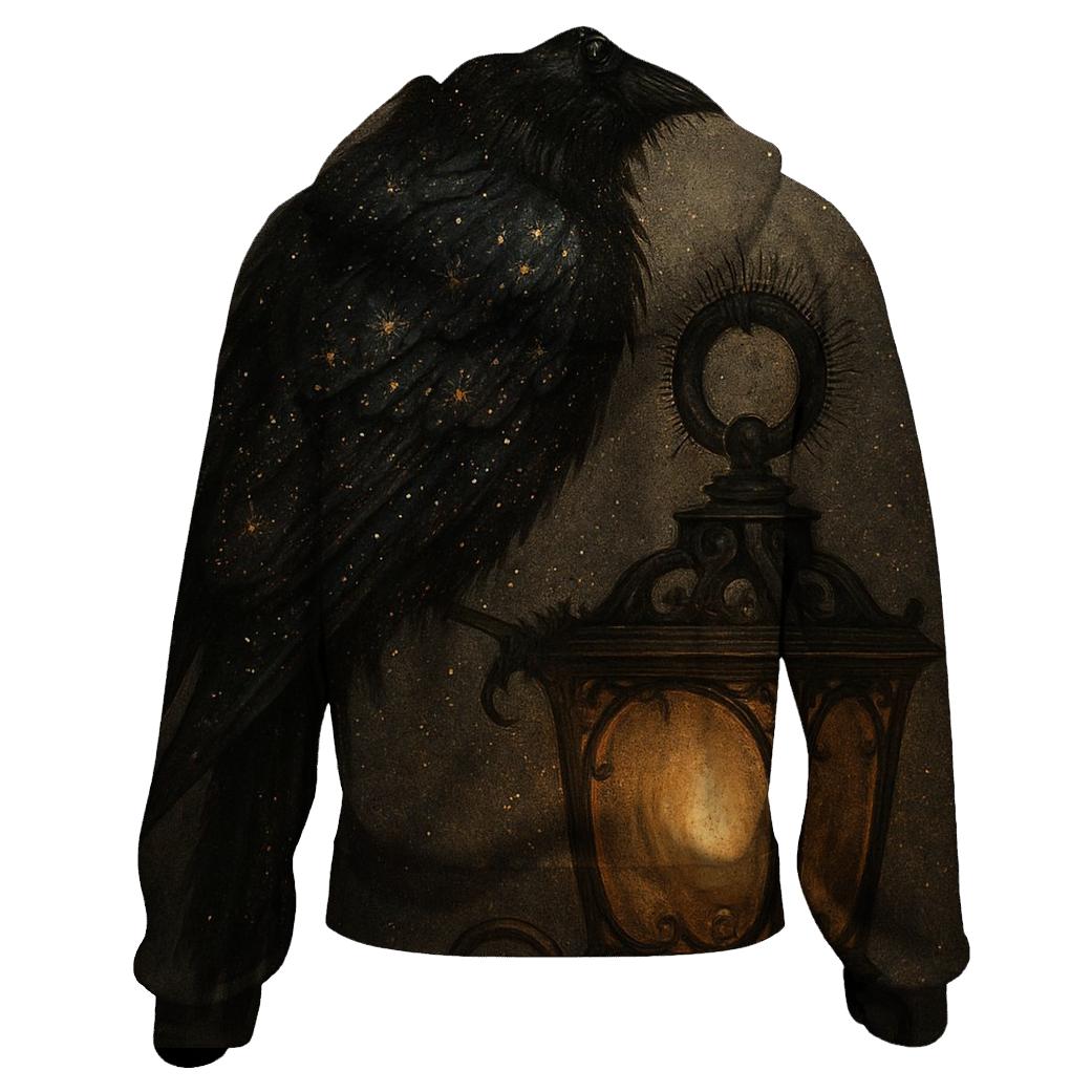 Random Magnetic Lantern Crow printed hoodies