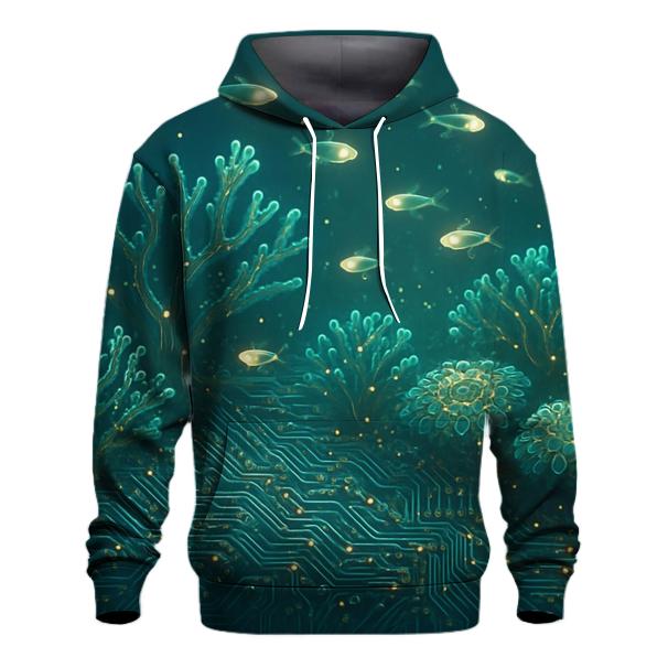 Random Circuitboard Coral Reef designer hoodies