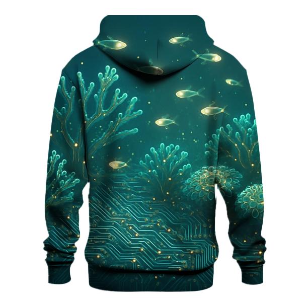 Random Circuitboard Coral Reef designer hoodies