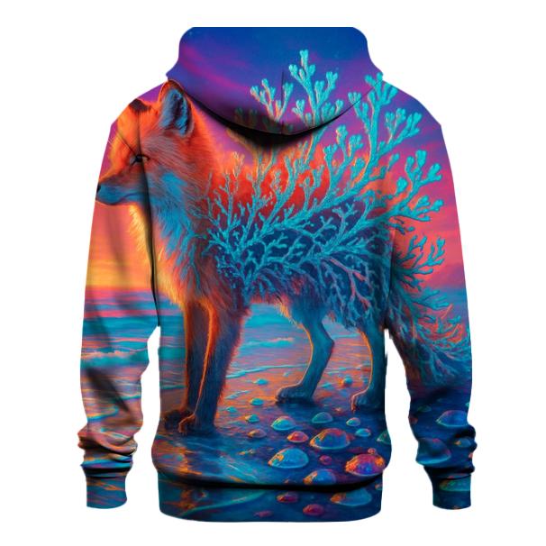 Random Chromatic Coral Fox pullover hoodies