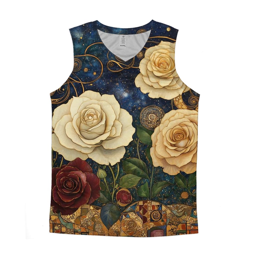 Gustav Klimt Inspired Nebula Garden trendy fitted tank tops