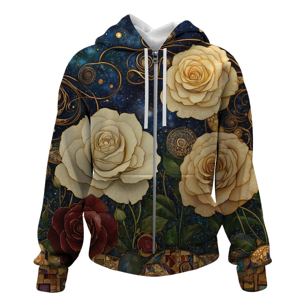 Gustav Klimt Inspired Nebula Garden printed hoodies