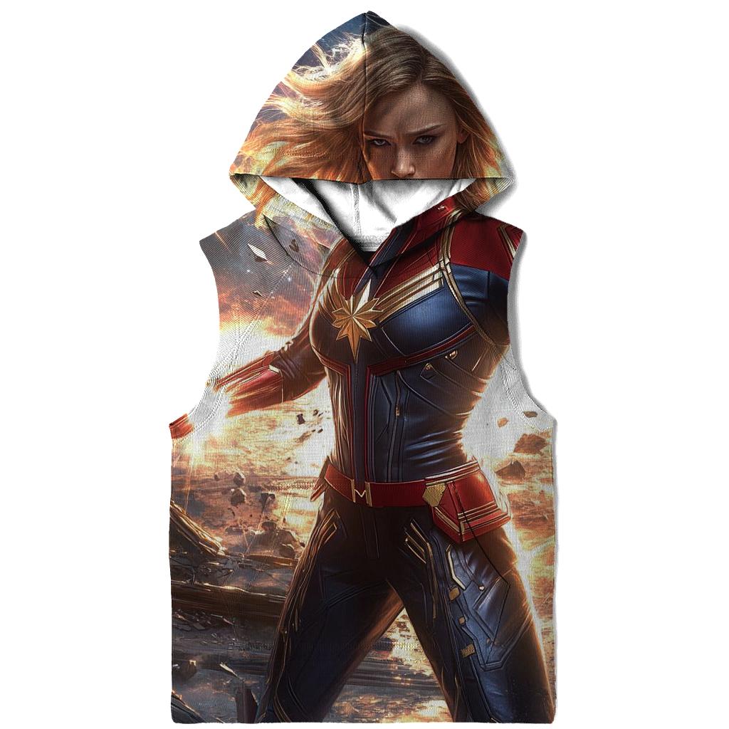 Brie Larson Cosmic Beacon Of Captain Marvels Stellar Resolve designer hoodies