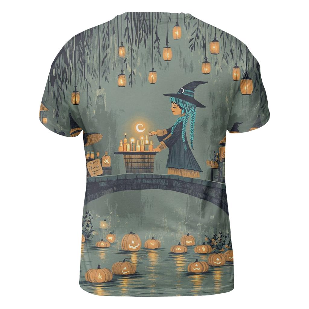 Witchs Market At Lantern Bridge artistic all-over print tops