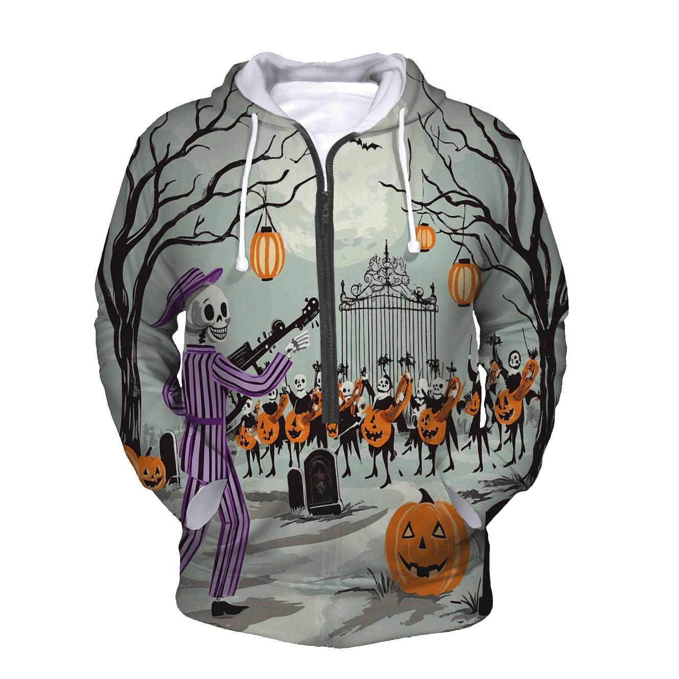 Moonlight Graveyard Parade printed hoodies