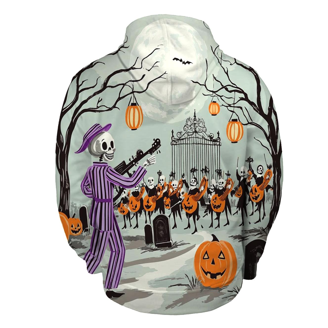 Moonlight Graveyard Parade printed hoodies