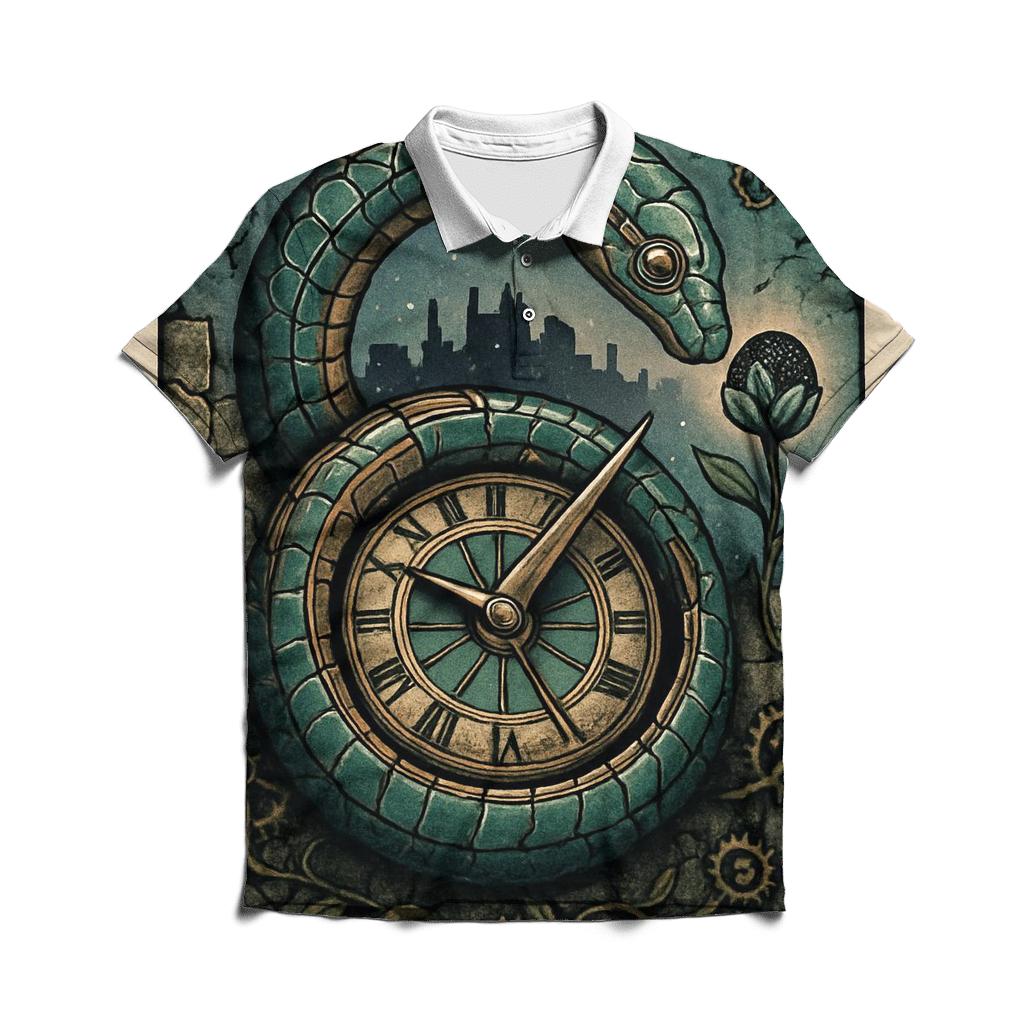 Clockwork Ouroboros Gardener stylish collar polo tees