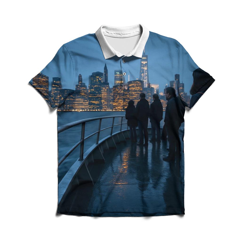 Hudson Reflections At Blue Hour branded logo polo shirts