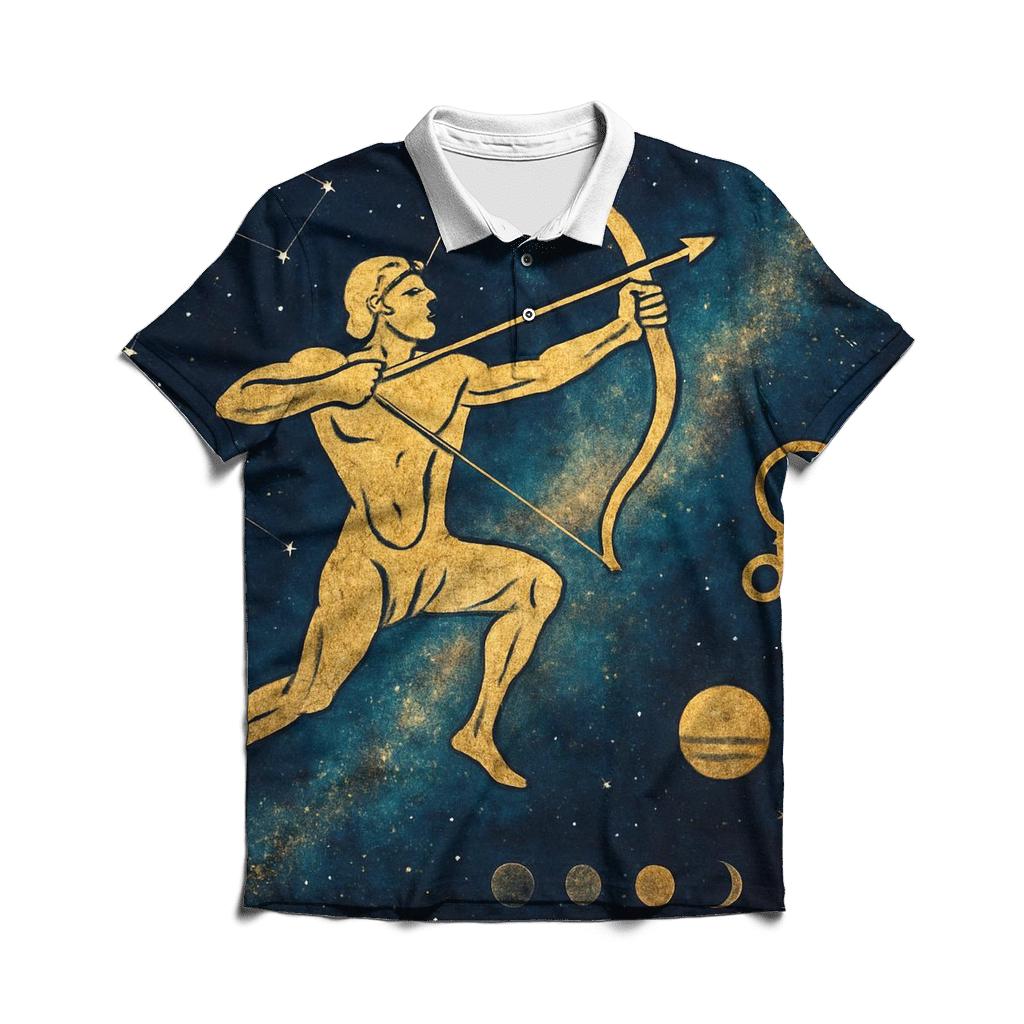 Sagittarius Celestial Archer Tapestry casual sports polo shirts