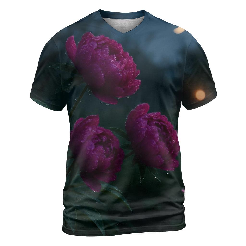 Midnight Orchard Peony Study unique graphic print tees