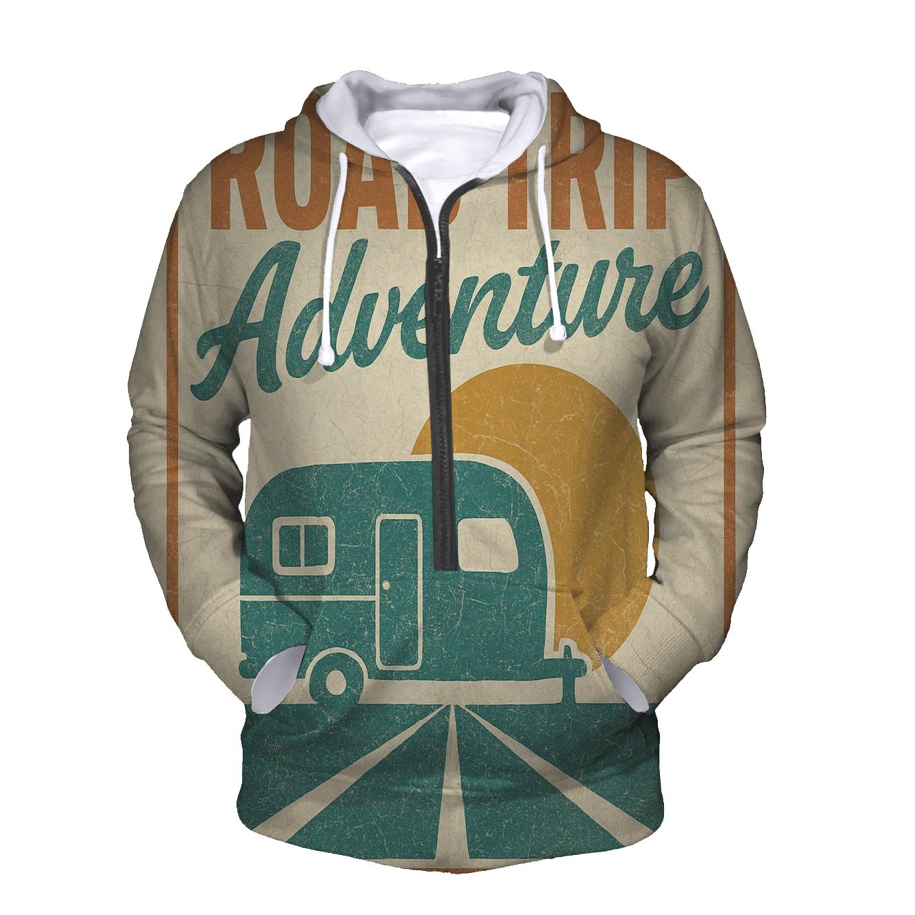 Sunset Route Sixties Camper Poster printed hoodies