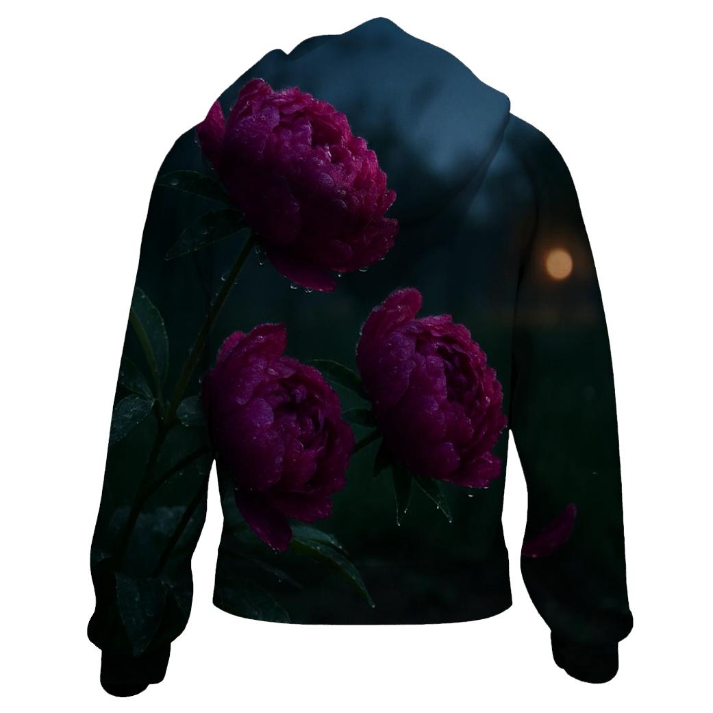 Midnight Orchard Peony Study pullover hoodies