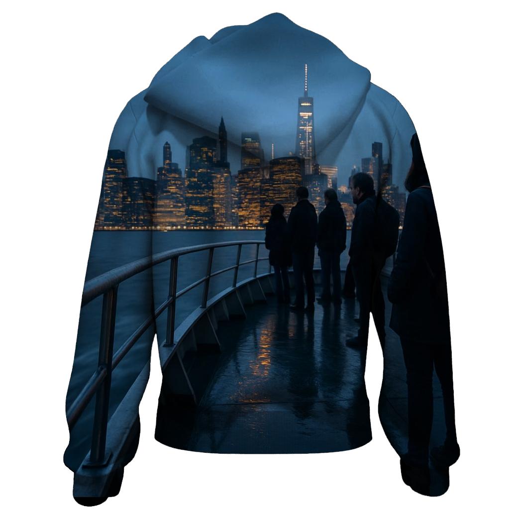 Hudson Reflections At Blue Hour embroidered hoodies