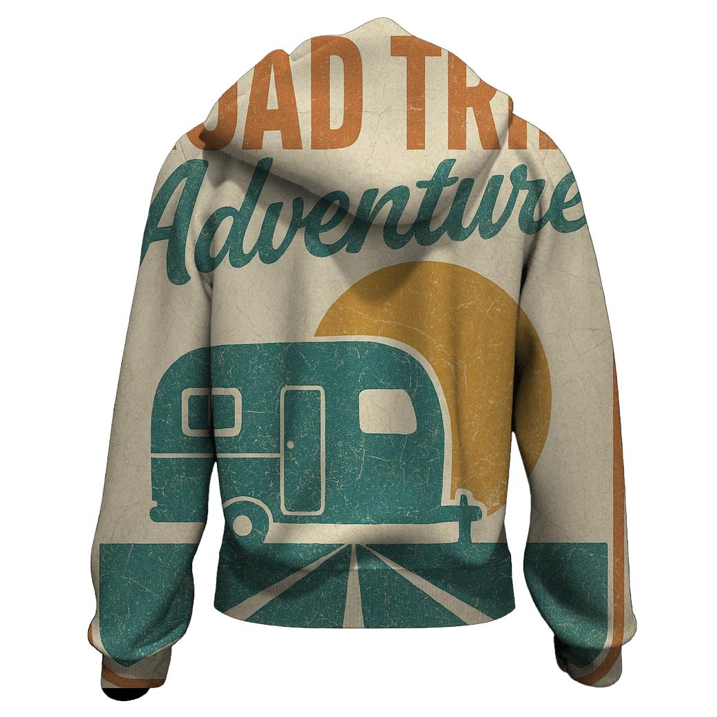 Sunset Route Sixties Camper Poster pullover hoodies