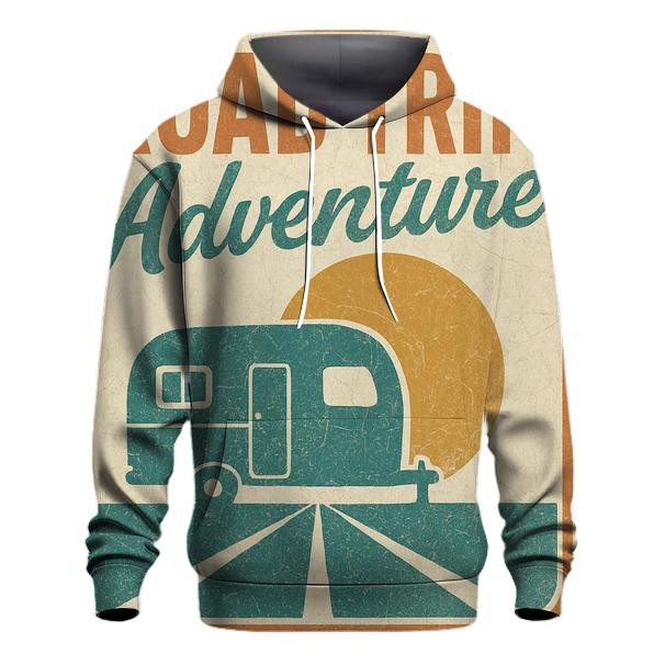 Sunset Route Sixties Camper Poster zip-up hoodies