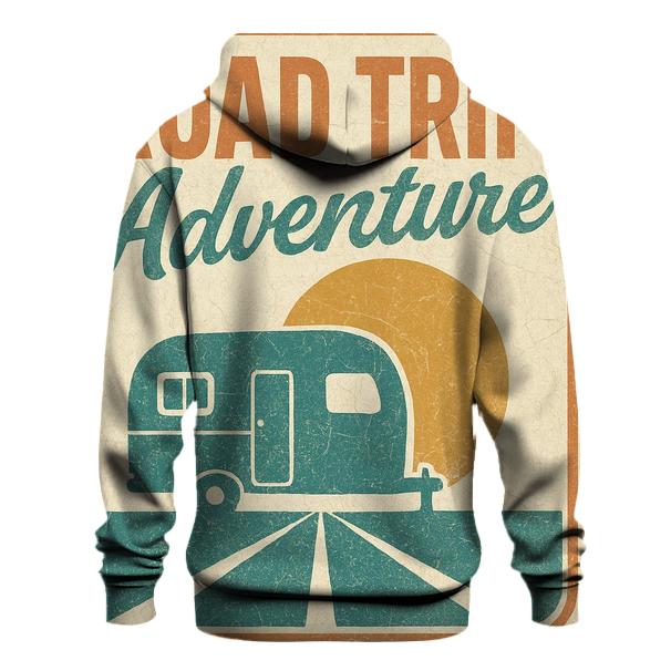 Sunset Route Sixties Camper Poster zip-up hoodies
