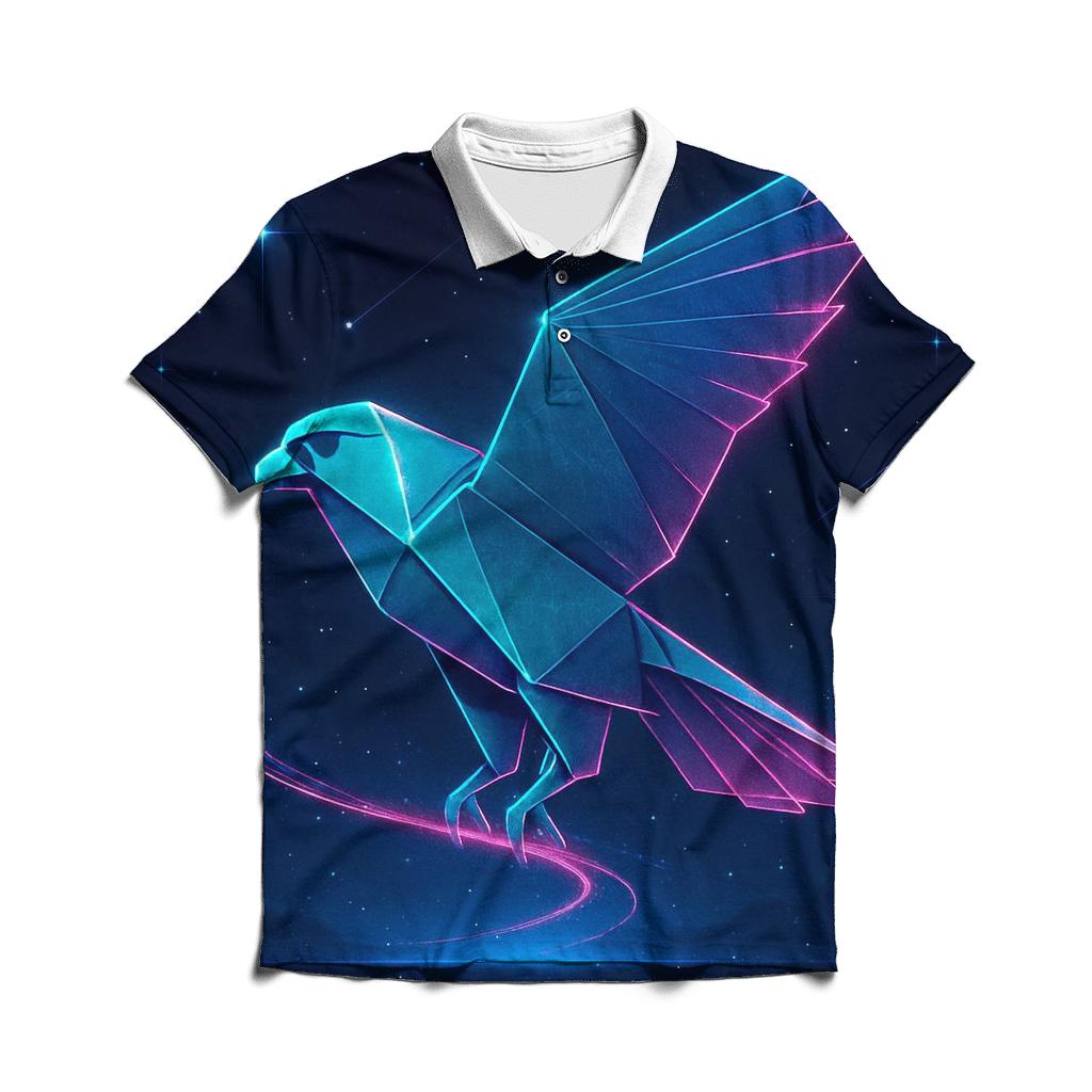 Neon Origami Falcon custom polo shirts