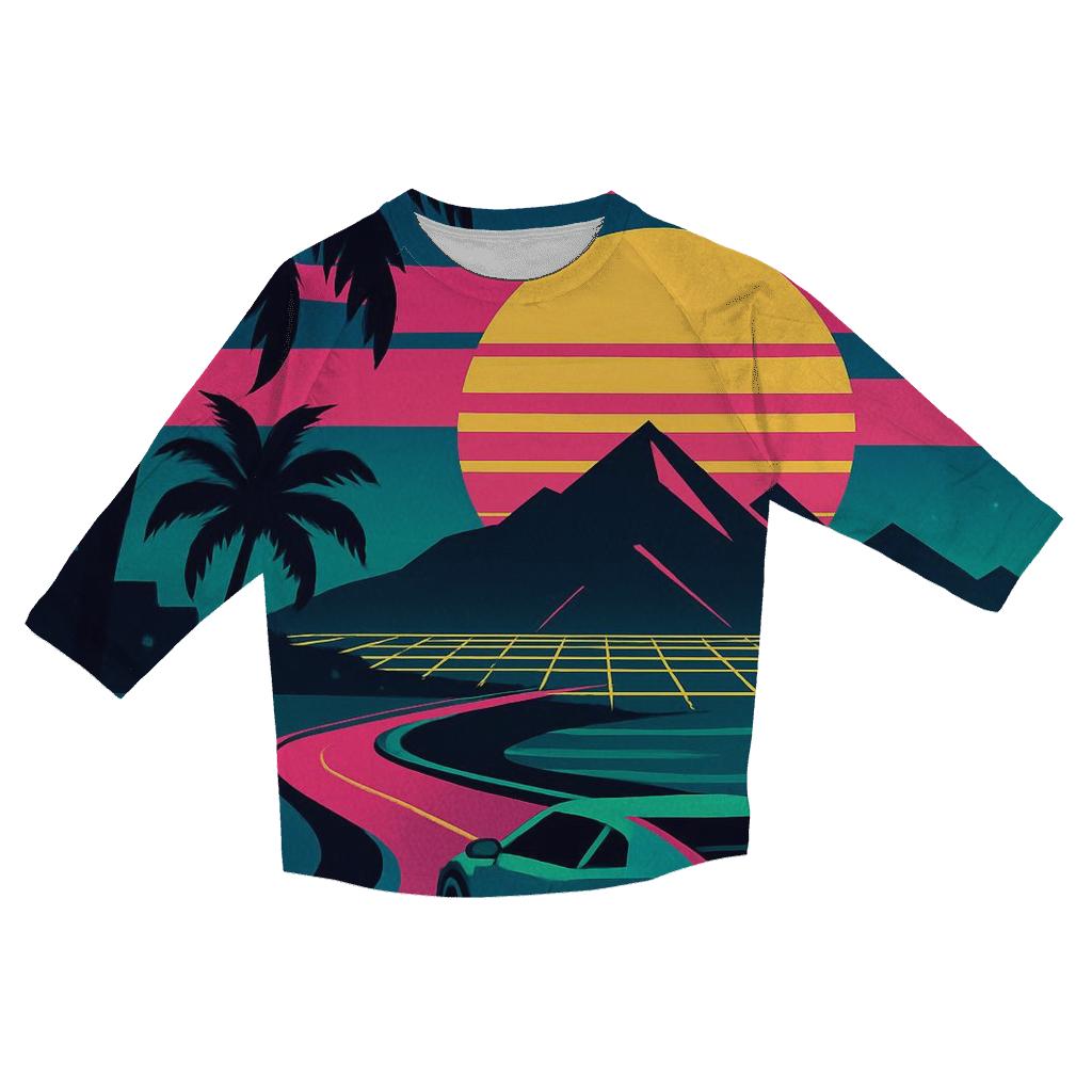 Neon Coastal Drive casual three quarter sleeve shirts