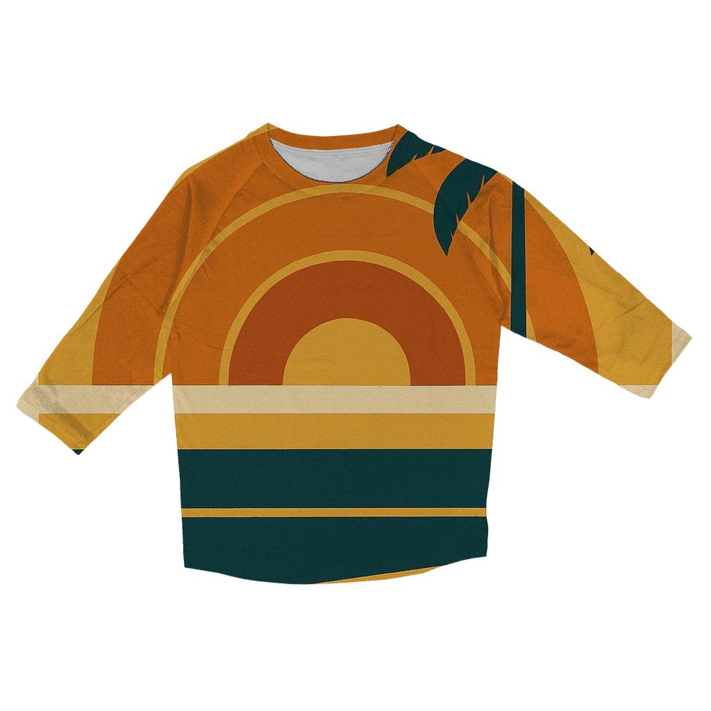 Sunset Groove Horizon printed three quarter sleeve shirts