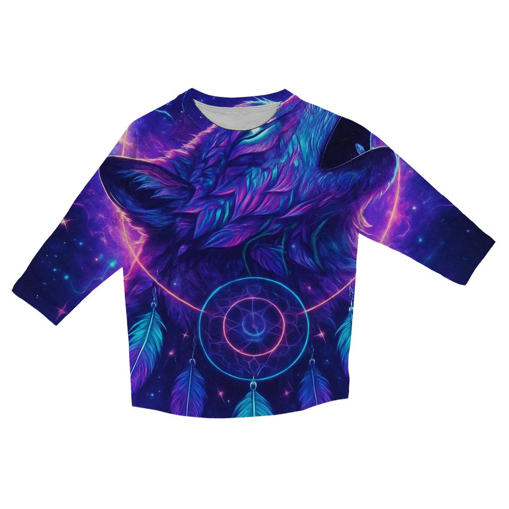 Nebula Guardian Wolf casual three quarter sleeve shirts