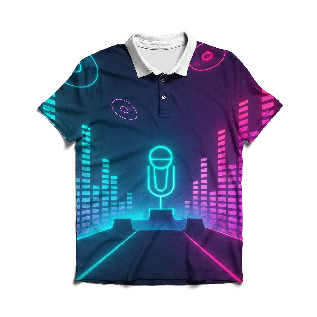 Neon Stagewave embroidered polo tops