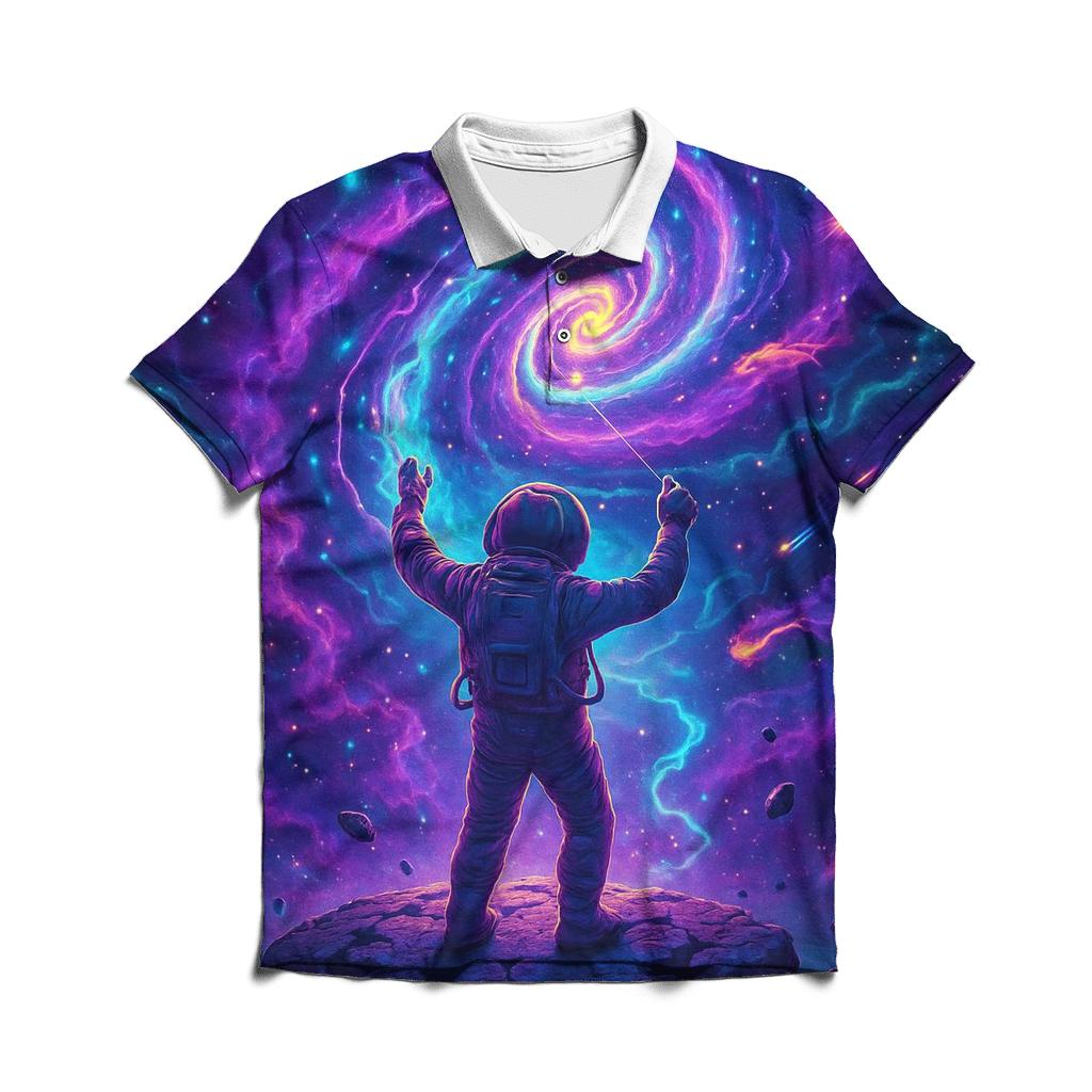 Voyager Aurora Spiral branded logo polo shirts