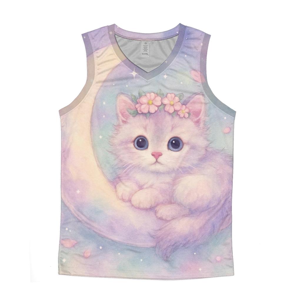 Moonlit Lavender Kitten designer workout tanks