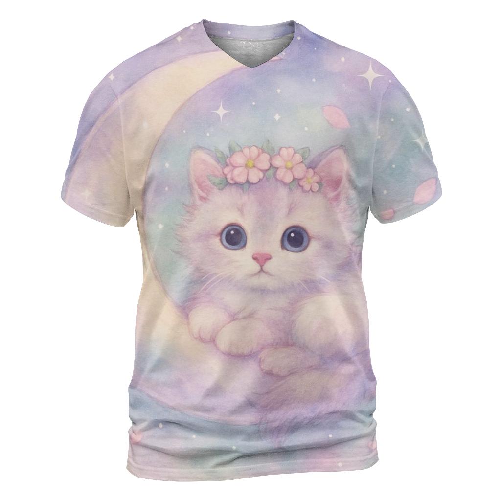 Moonlit Lavender Kitten personalized full print shirts