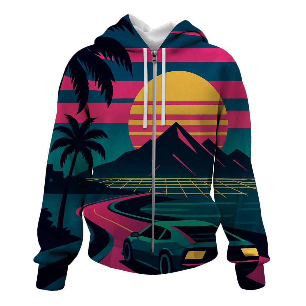 Neon Coastal Drive custom hoodies