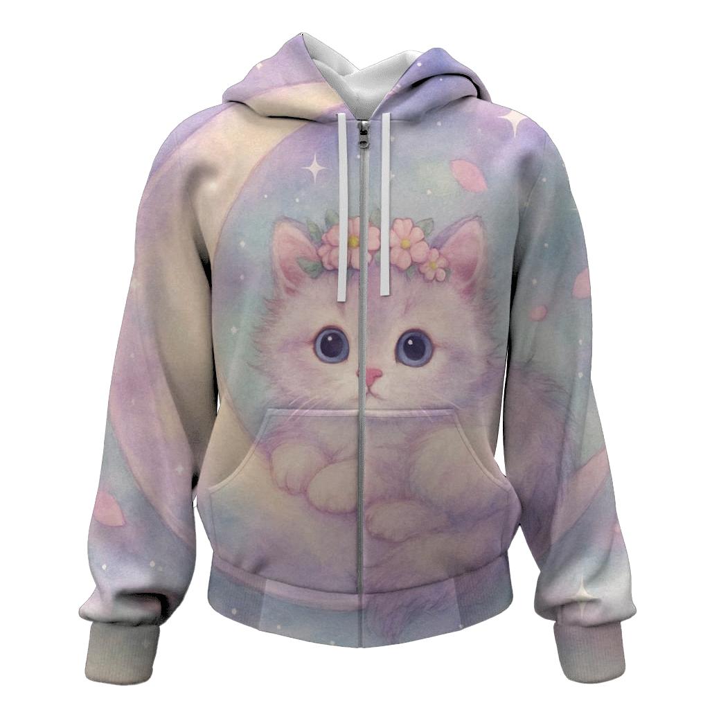 Moonlit Lavender Kitten hoodie designs