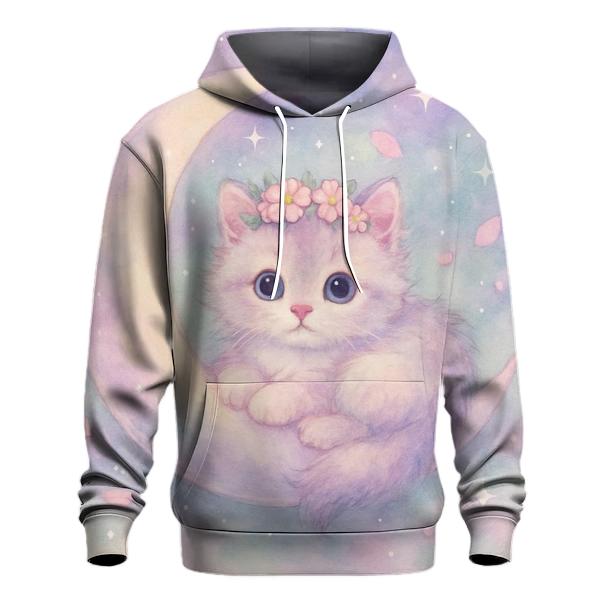 Moonlit Lavender Kitten graphic hoodies