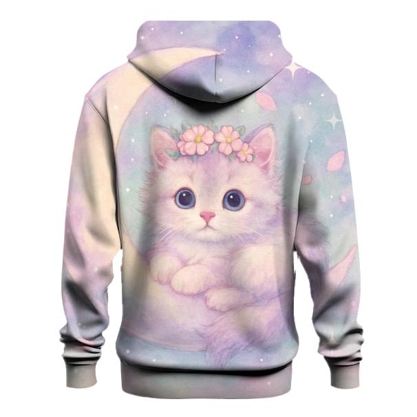 Moonlit Lavender Kitten graphic hoodies