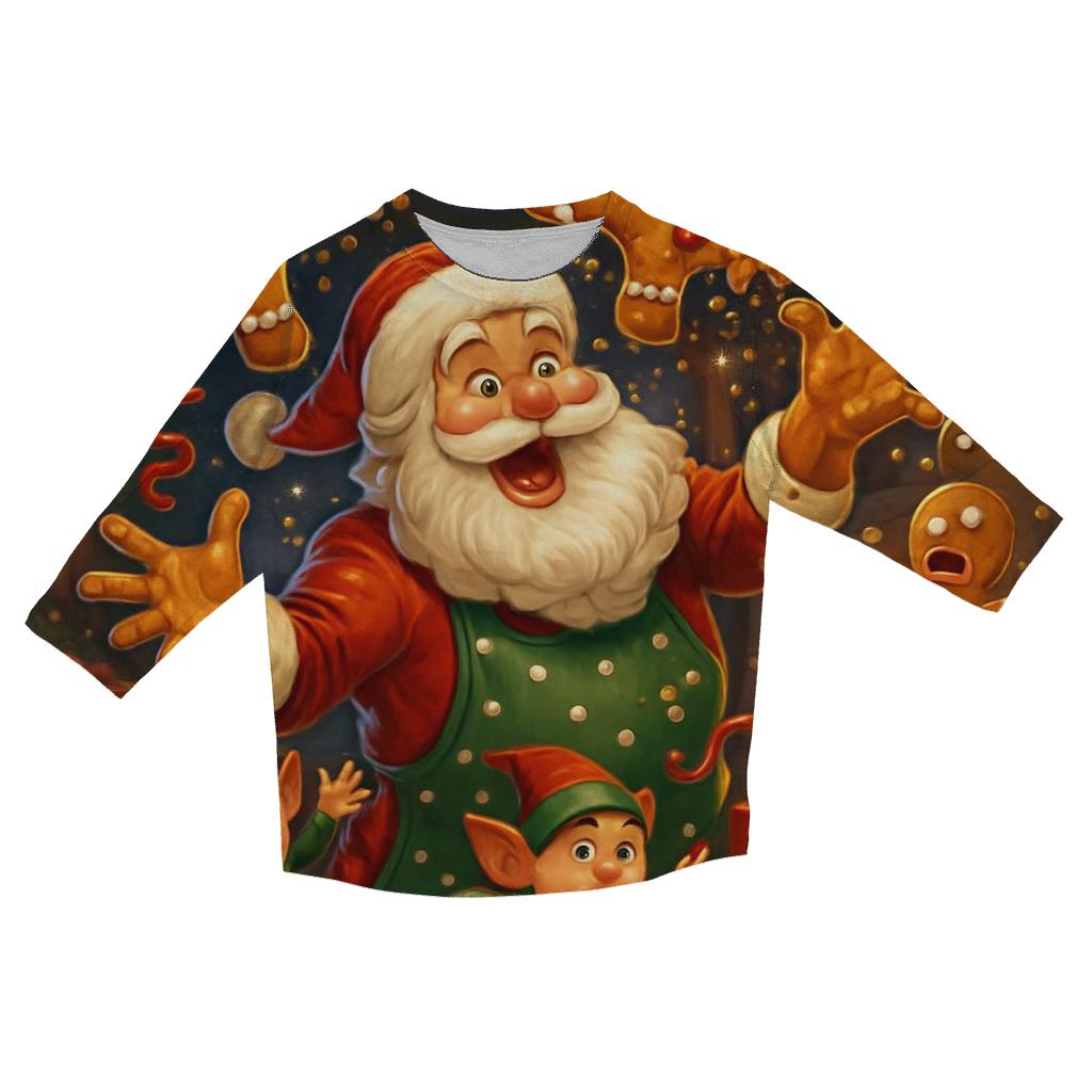 Santas Chaotic Cookie Lab fashion 3/4 sleeve shirts